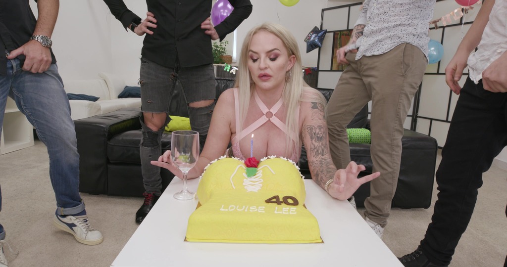 Birthday Party, Louise Lee, 7on1, BWC, ATM, DAP, Rough, Big Gapes, Almost ButtRose, Cum in Mouth, Swallow GIO2432